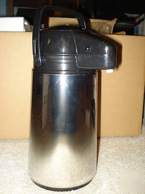 Stainless steel 64-oz insulated pump thermos coffee tea
