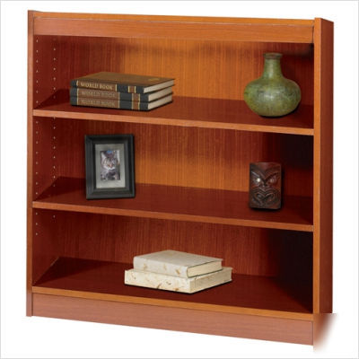 Three shelf square edge veneer bookcase color: walnut
