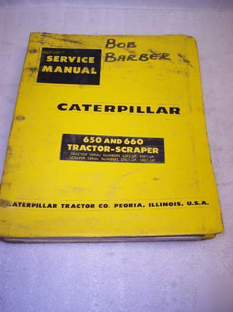 650/660 caterpillar tractor/scraper service manual 