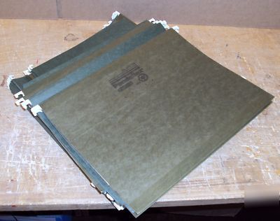 Lot of 200 green hanging file folders letter size