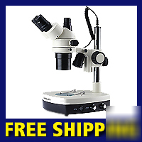 New stereo microscope trinocular head with lights stand
