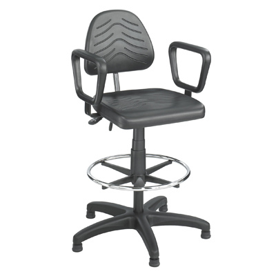 Safco taskmaster deluxe workbench steel chair with arms