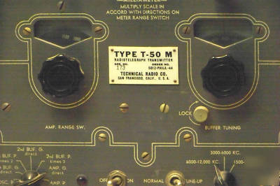 Wwii t-50M vacuum tube transmitter w/manual