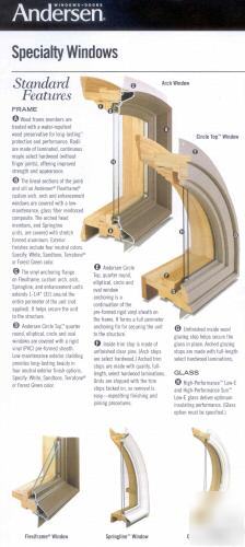 Andersen sandtone hp transom, stationary window FWT3111