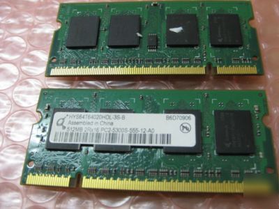 1 gb (2X512) mb laptop memory HYS64T64020HDL-3S-b