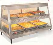Four pan/dual shelf 26INLX59INWX30INH glo-ray heated