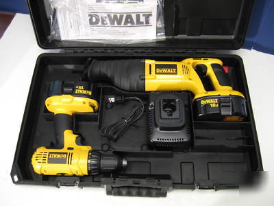 New dewalt DC759CA 2 tool combo kit drill sawzall case 