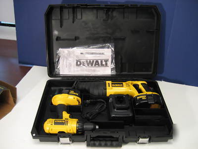 New dewalt DC759CA 2 tool combo kit drill sawzall case 