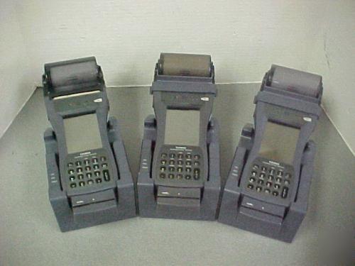 Lot of 3 casio handheld printer terminal it-3000 w/base