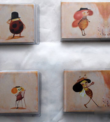 4 cute pocket notebook note pad memo pad bugs in paper