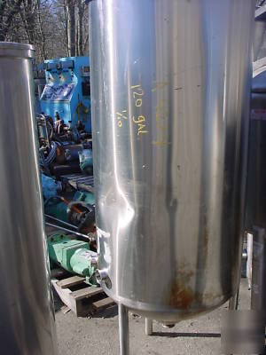 _ 120 gallon stainless tank w/ legs tri clamp fittings 