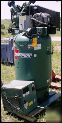 10 hp 3-phase 120 g air compressor w/ dryer - champion