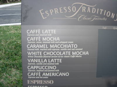 Coffee shop menu board ( starbucks)