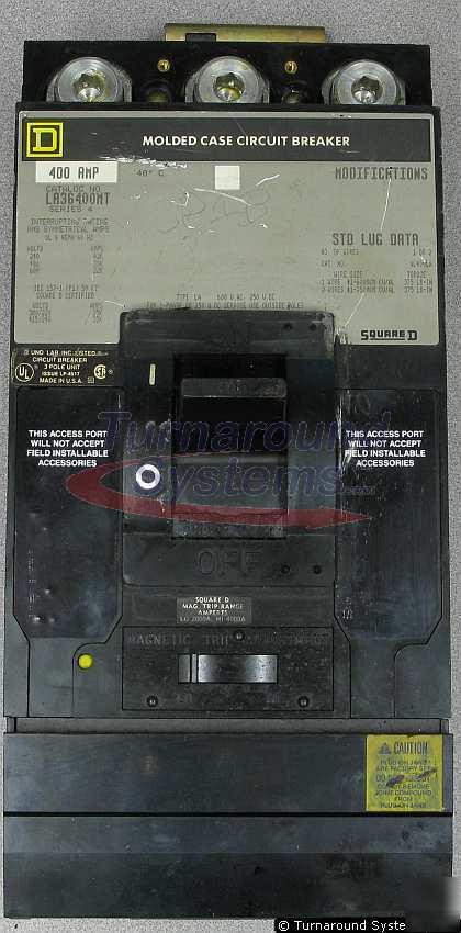Square d LA36400MT circuit breaker, 400 amp, i-line