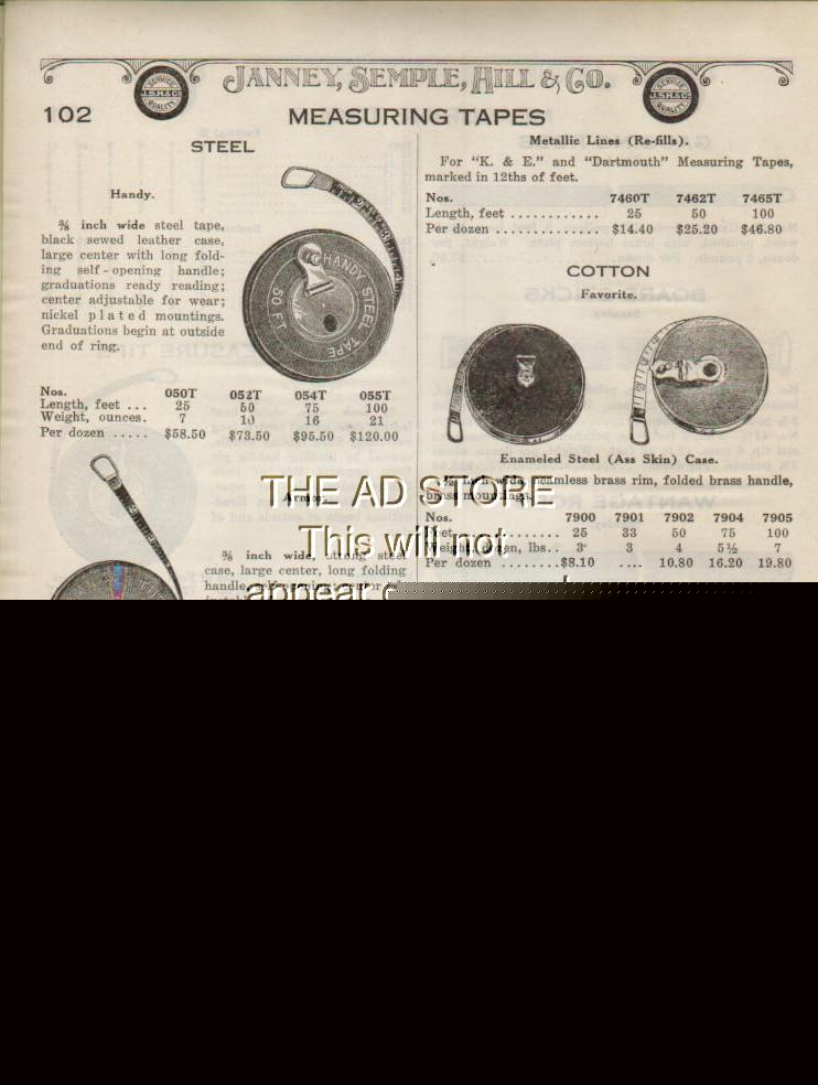 1922 vintage measuring tape handy cotton ass skin ad: :