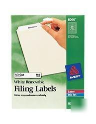 Avery filing labels 8066 1/3 cut 750 labels