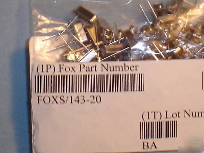 Foxs/143-20 crystal osc 14.318MHZ foxs/143 fox 200PCS