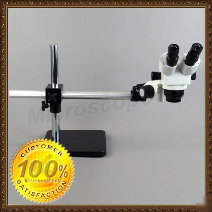 New 5X-80X binocular stereo microscope with boom stand 