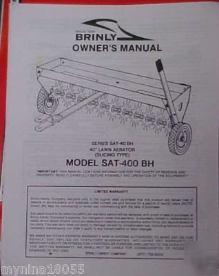 Nice brinly lawn aerator model set-400 bh manual