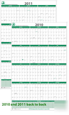 2010 and 2011 erasable wall calendar planner-vertical