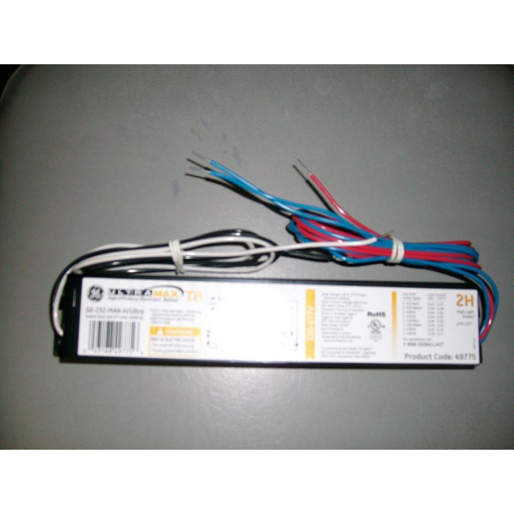 Ge ge-232-max-h/ultra electronic fluorescent ballast