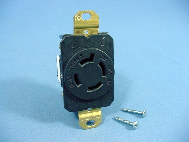L16-20 locking receptacle twist lock outlet 20A 480V 3Ã¸