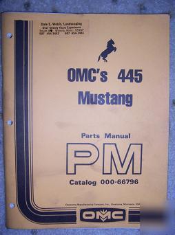 Owatonna omc 445 mustang parts manual catalog machine e