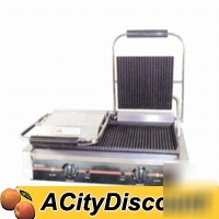Adcraft double electric sandwich panini grill ribbed