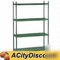 Titan green epoxy wire shelving unit 18 x 36 x 63