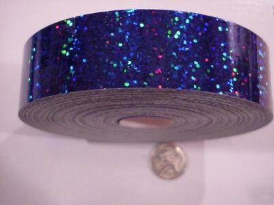 Blue holo glitter vinyl tape 1 inch wide x 25 feet.