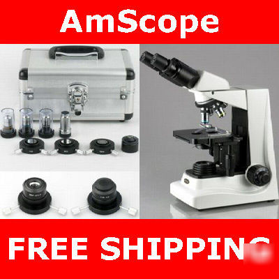 Darkfield, phase contrast compound microscope 40X-1600X