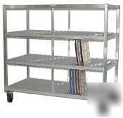 Aluminum 3-tier sheet pan drying rack w/ fixed shelves