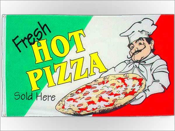 New fresh hot pizza sold here - flag 3 x 5 - free ship