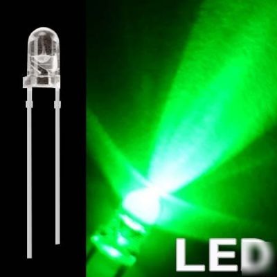 100 green 3MM led lights lamp and 12V resistor for diy