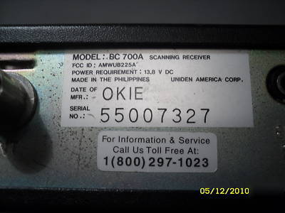Bearcat uniden BC700A police fire weather scanner radio