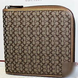 Coach signature c cd dvd holder case wallet freeship n 