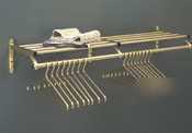 Glaro anodized brass wall mounted 1 shelf coat rack