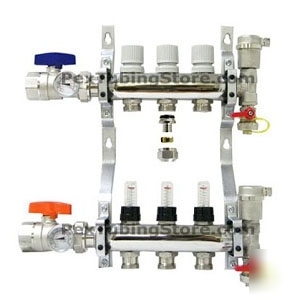 3-branch premium pex manifold for radiant heating