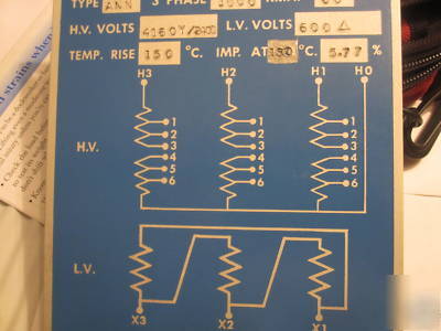 Ite dry transformer 1000 kva 4160Y/2400 - 600 delta