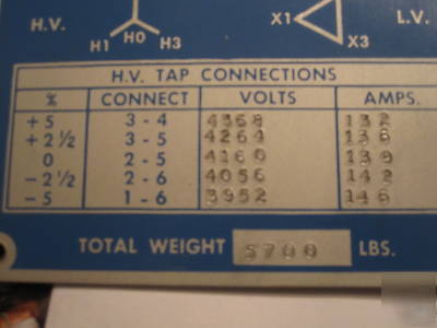 Ite dry transformer 1000 kva 4160Y/2400 - 600 delta