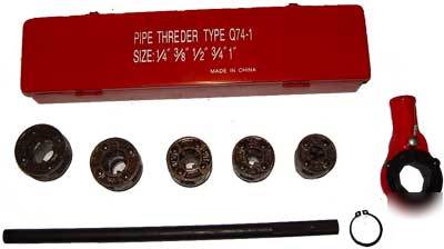 New huge 5 pc ratchet pipe threader set heavy duty 