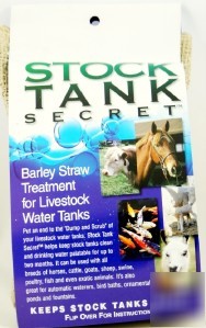 Stock tank secret barley straw treatment for livestock