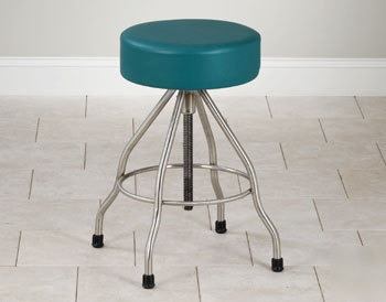 Clinton ss-2179 stainless steel stool with rubber feet