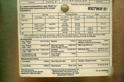 Stainless siemens HF362S 60 a disconnect safety switch 