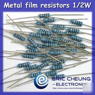 100PCS 2.4K ohm metal film resistors 1/2W+/-1%