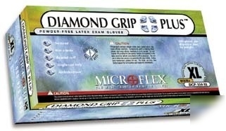 Microflex diamond grip plus latex gloves, : dgp-350-xl