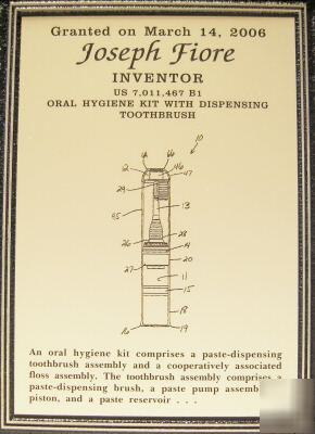 U. s. patent 3 IN1 oral toothbrush patent 