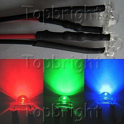 30PC 12V 5MM super flux red,green,blue led car,diy 120Â°