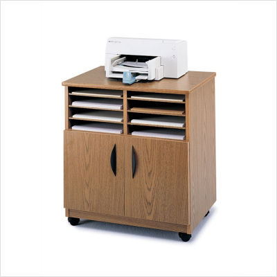 Mobile wood machine stand with sorter finish: mahogany