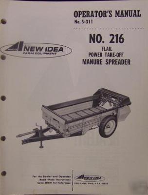 New idea 216 manure spreader operator, parts manual